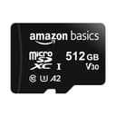 Amazon Basics Carte Mémoire microSDXC avec Adaptateur Grande Taille, A2, U3, Vitesse de Lecture Jusqu’à 100Mbit/s, 512Go, Noir - 1