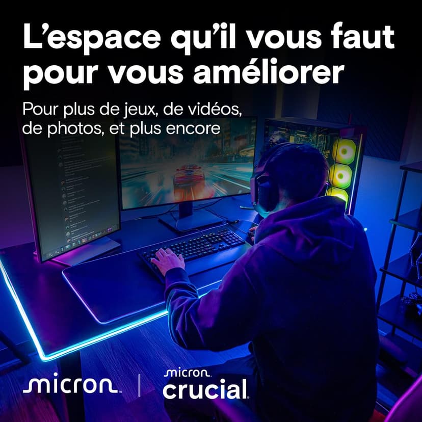 Crucial T710 SSD 1To PCIe 5.0 x4 Gen5 NVMe M.2, Lecture jusqu'à 14900 Mo/s, écriture jusqu'à 13700 Mo/s, Ordinateur Portable et de Bureau, TLC NAND, Disque Dur Interne - CT1000T710SSD8-01 - 5