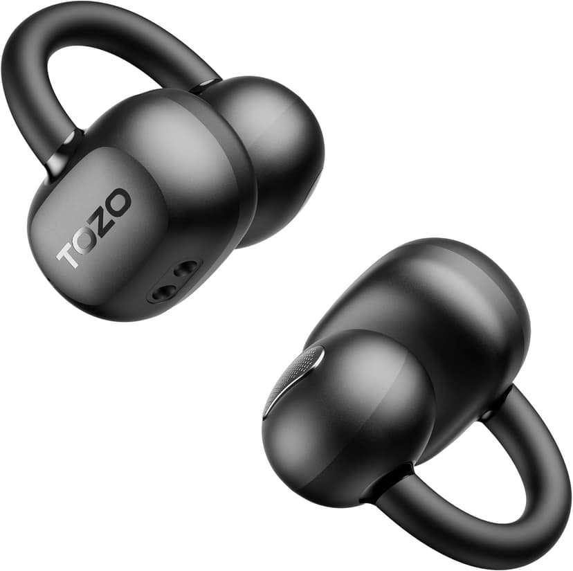 TOZO OpenEarRing Open Ear Headphones, Clip On Earphones, Lightweight Comfort Wireless Open Ear Earbuds with Smart Digital Display, 40H, IPX5 Waterproof, Bluetooth 5.4 for Running Gym Outdoor Sports - 1