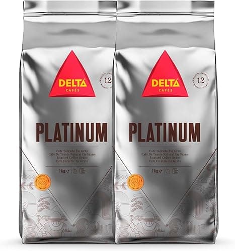 Delta Cafés Platinum Whole Bean Coffee 1kg - Pack of 2, I…