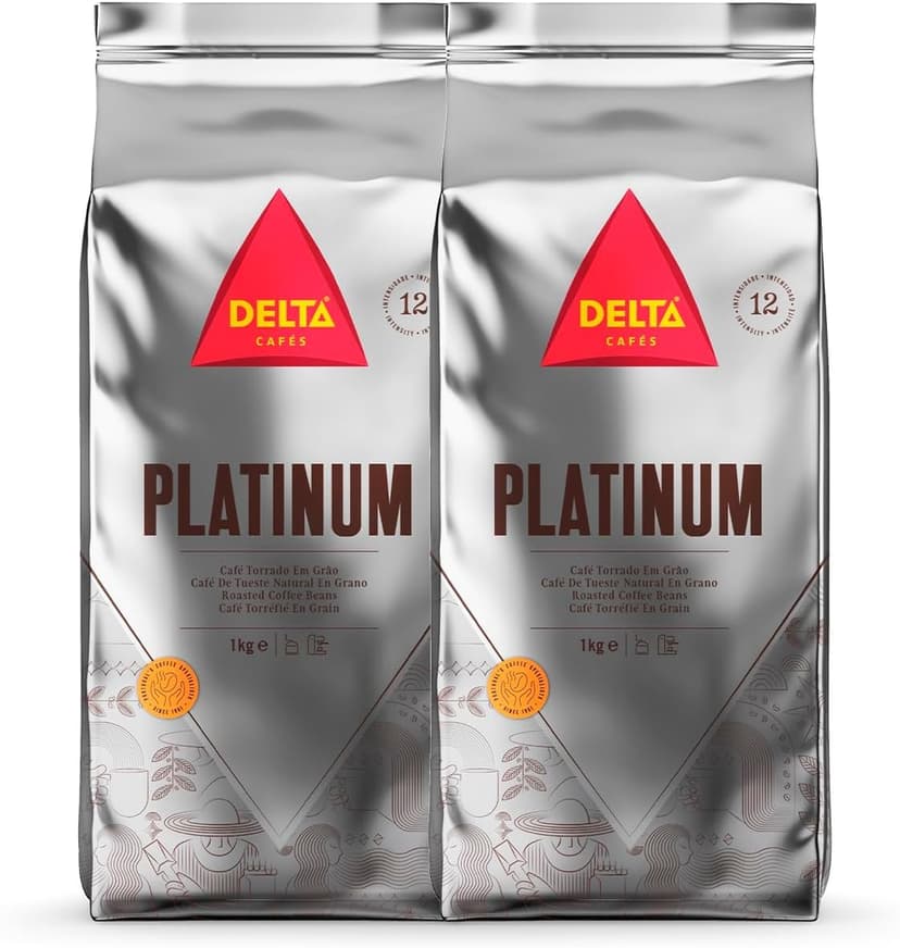 Delta Cafés Platinum Whole Bean Coffee 1kg - Pack of 2, I… - 1