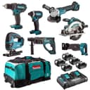 7-teiliges Set DSS610 + DTD152 + DDF482 + DGA504 + DHR202 + DJR186 + DJV180 MAKITA DLX7013PT1 - 1