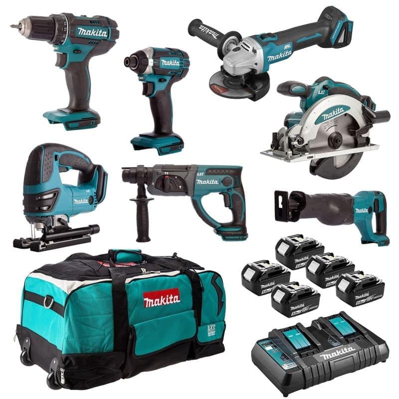 7-teiliges Set DSS610 + DTD152 + DDF482 + DGA504 + DHR202 + DJR186 + DJV180 MAKITA DLX7013PT1 - 1