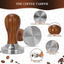 Y-Step Coffee Tamper 58 mm, Espresso Tamper Set 23 Pieces, Barista Set with Frothing Jug, Tamper Mat, Latte Art Pen, Coffee Stirrer, Sandalwood Tamper for Espresso Machine - 3