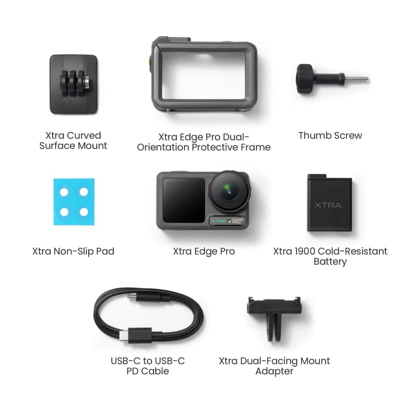 Caméra d'action Xtra Pro, caméra de vlogging 4K avec capteur 1/1,3", étanche à 20 m, vision nocturne et stabilisation pour cyclisme, plongée, tir sportif - 6