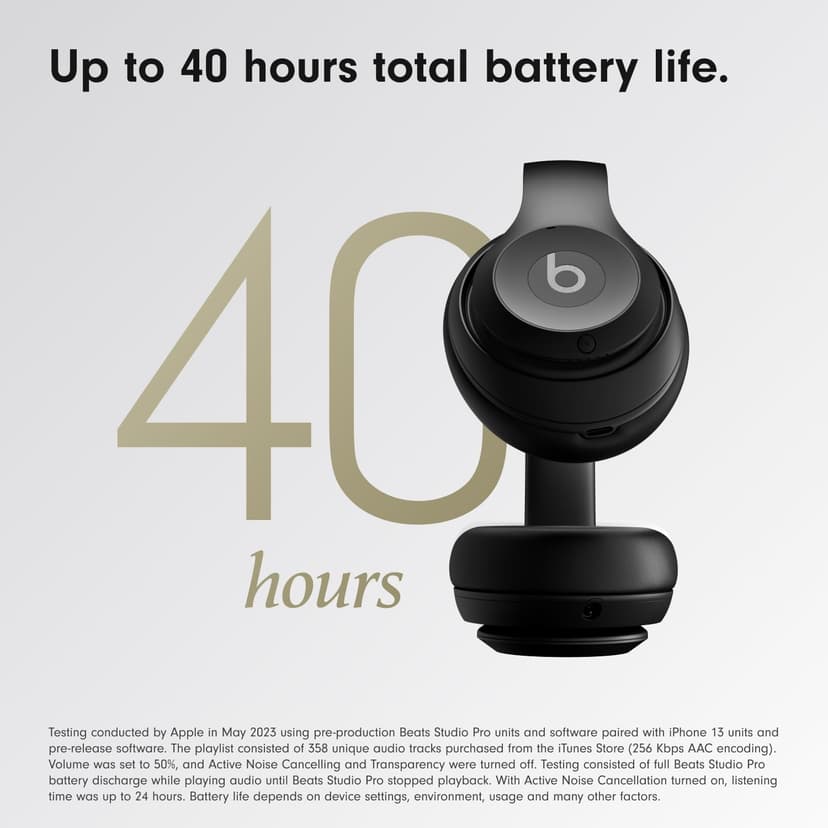 Beats Studio Pro – Wireless Bluetooth Noise Cancelling Headphones – Personalised Spatial Audio, USB-C Lossless Audio, Apple & Android Compatibility, Up to 40 Hours Battery Life – Black - 5