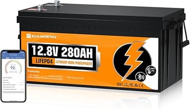 ECO-WORTHY Bluetooth Batterie Lithium 12V 280AH LiFePO4 a…