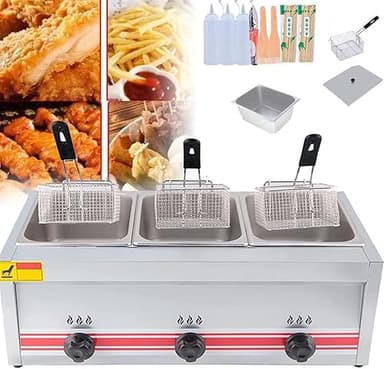Friteuse à Gaz GPL En Acier Inoxydable Commerciale, Profe…