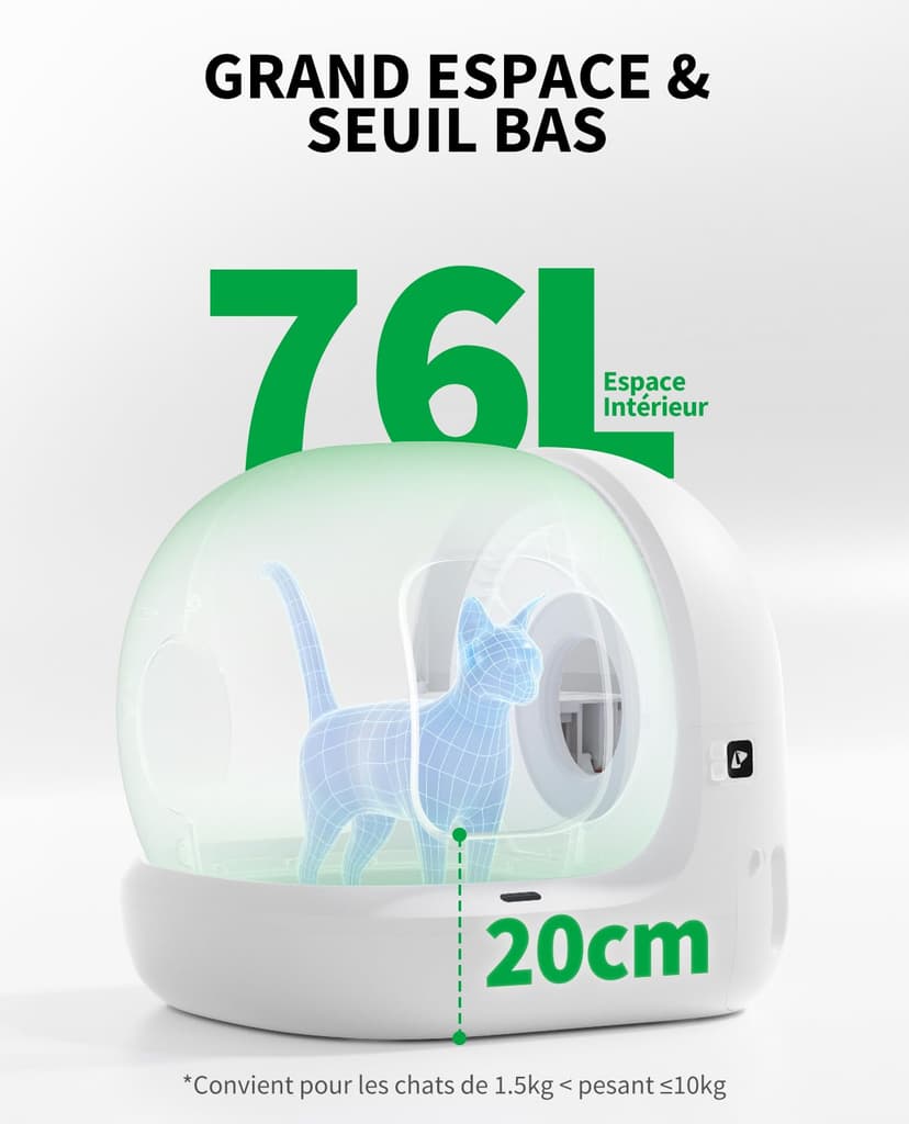 PETKIT Pura Max 2 Litiere Chat Autonettoyante, Bac à Litière Autonettoyante Amélioré, Anti-fuites/Anti-pincement/xSecure/Contrôle APP/pour Plusieurs Chats(Pas de Déodorant en Spray ou en Tampon) - 2