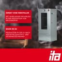 ITA Smoker Oven 7000 - Smoker Set with Table - Smoker Cabinet with Window and Thermometer - Alloy Steel - EU Quality - Direct from Manufacturer - 81 cm with 3 Levels - 3