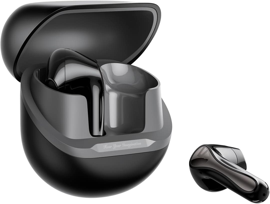 SOUNDPEATS Air5 Lite Wireless Earbuds with Hi-Res Audio, Bluetooth 5.4 Earphones, 13mm Drivers, LDAC Codec, Noise Cancelling Headphones for Calls, Stereo Sound, 30 Hrs, APP Control (Black)