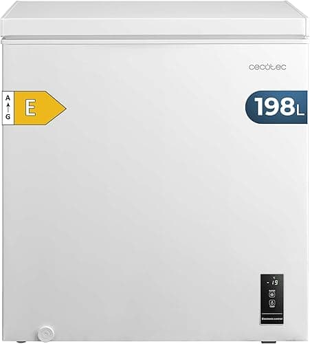 Cecotec Congélateur Coffre 198L Bolero CoolMarket Chest 198P White E. Panier, Contrôle Électronique LED, UltraContact D-Cool, Double Fonction, Porte ZeroG (80º-30º), Congélation Rapide, Compact
