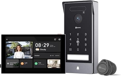 EZVIZ 4K Connected Video Intercom Doorphone, 8 Inch Touch Monitor, Palm/Face Recognition, Remote Unlock, 2 Wires, Human Detection, RFID Option, Waterproof, Dual-Band WiFi, HP7 Pro