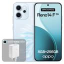 OPPO Reno14 F 5G 8+256GB, AI Android Unlocked Smartphone, 6.57" 120Hz AMOLED Display, 50+32MP AI Camera, 6000mAh Battery, IP69 Water Resistance, Opal Blue (Include 45W SUPERVOOC Charger) - 1