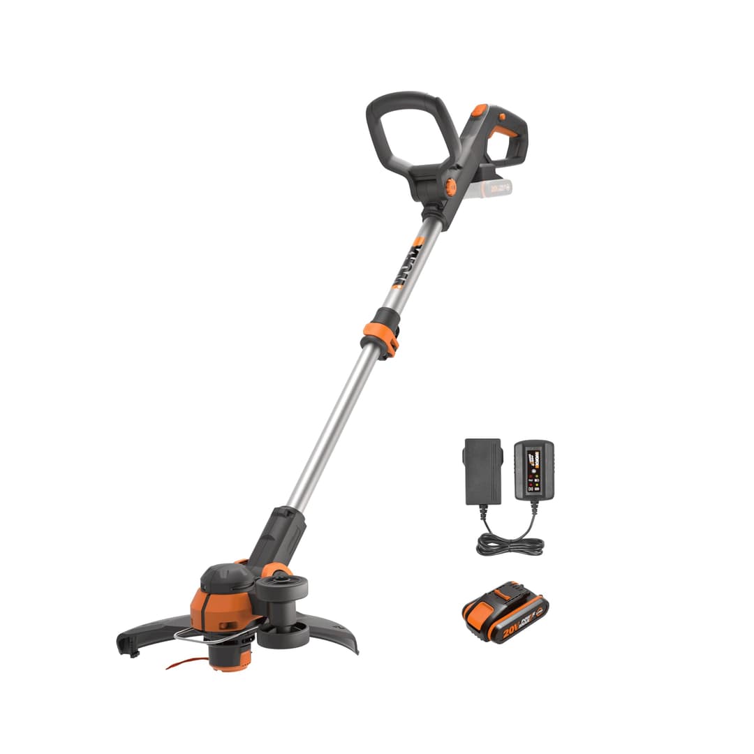 WORX WG163E.1 2-in-1 Wireless Edge Trimmer, 20V WG163E.1, Diameter 30 cm, Transforms into Edging Edging, Removable Handle, Protective Cover, Removable Head 90°, Comes with a 2Ah Battery and Charger
