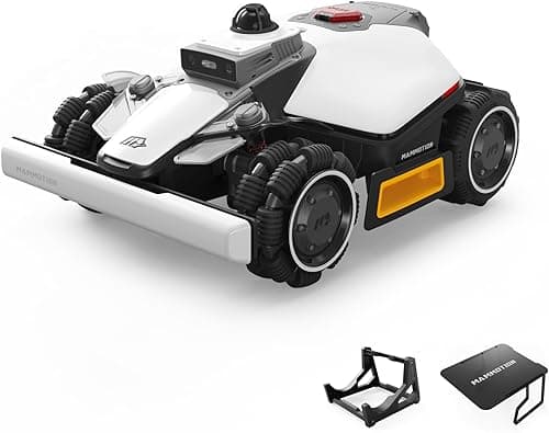 MAMMOTION LUBA Mini 2 AWD 1500 Robot Tondeuse sans Fil avec Mini Garage et Support de Nettoyage, 360° LiDAR & Double Caméra IA, Disque de Bordure, Hauteur Auto, Pente 80%, DropMow, Gestion Multizone