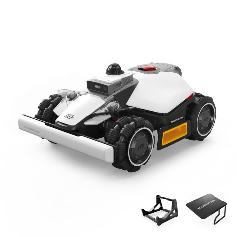 MAMMOTION LUBA Mini 2 AWD 1500 Robot Tondeuse sans Fil avec Mini Garage et Support de Nettoyage, 360° LiDAR & Double Caméra IA, Disque de Bordure, Hauteur Auto, Pente 80%, DropMow, Gestion Multizone - 1