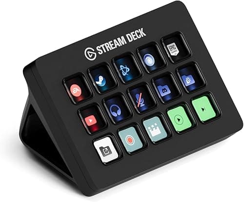 Elgato Stream Deck MK.2 – Studio Controller, 15 macro keys, trigger actions in apps and software like OBS, Twitch, ​YouTube and more, works with Mac and PC