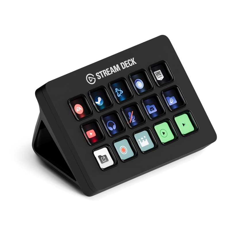 Elgato Stream Deck MK.2 – Studio Controller, 15 macro keys, trigger actions in apps and software like OBS, Twitch, ​YouTube and more, works with Mac and PC - 1
