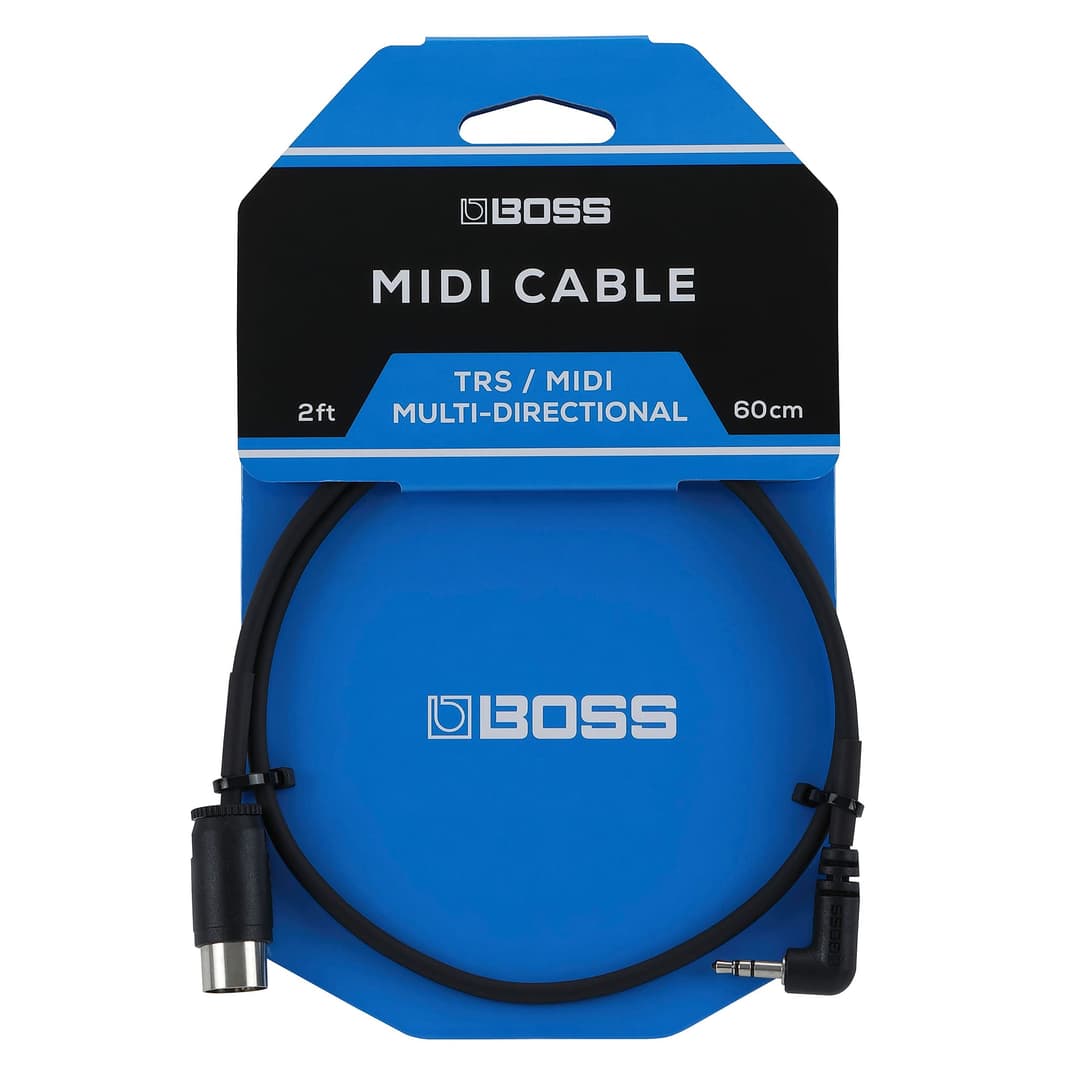 BOSS BMIDI-2-35 – 2ft / 60cm Space-saving 3.5mm TRS to Mu…