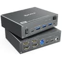 KVM Commutateur 2 PC 2 moniteurs HDMI USB C Double moniteur USB 3.0 Type C Commutateur 4K @ 60Hz pour 2 ordinateurs, clavier et souris Utilisation commune - 1