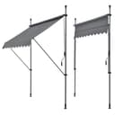 Clamp awning 150 x 120 x 200-300cm Awning Balcony awning Sun protection without drilling Medium grey - 2