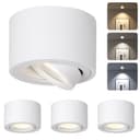 CANMEIJIA Surface Ceiling Spotlight Dimmable LED Ceiling Spotlight 7W Ø80x50mm Extra Flat 30° Pivotable 3000K/4000K/6500K Ceiling Spotlights Aluminium Downlight Round White 4 pcs - 1