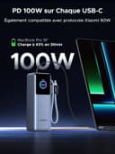 UGREEN Nexode Laptop Power Bank 25000mAh 200W Fast Charging Portable Charger Built-in Retractable Cable & Smart Display 4-Way Output Battery Pack Compatible with Dell, HP, iPad, iPhone 17/16 - 4