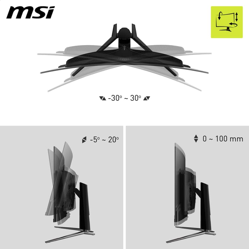 MSI MAG 321CUPDE QD-OLED Écran Gaming Incurvé, UHD 32", 1700R, 3840x2160 Quantum Dot OLED, 165Hz/0.03ms, 99% DCI-P3, DoubleE≤2, DisplayHDR True Black 400, DP 1.4a, HDMI 2 .1, USB - 4