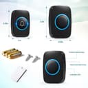 Blendura funk türklingel Set, 300 m Wireless Range IP44 Waterproof Electronic Front Doorbell with Plug-in Receivers, 60 Melodies, 5 Volume Levels, Black - 6