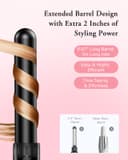 BESTOPE PRO 6-in-1 Curling Iron, Large Curls and Small Curling Irons, Curling Iron with Various attachments, Gloves, Temperature Adjustable, Black - 3