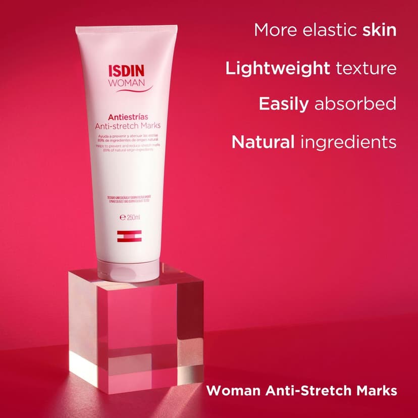 ISDIN Woman Anti-Vergetures (250 ml) | Crème Corporelle pour Aider à Atténuer les Vergetures | Femmes Enceintes, Sportives, Personnes au Régime, Adolescents | Absorption Rapide - 7