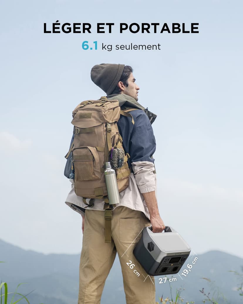 ECOFLOW Portable Power Station RIVER 2 MAX, 512Wh LiFeP04 Battery/ 1 Hour Fast Charging, Up To 1000W Output, Solar Generator (Panel Not Inc.) for Outdoor Camping/RVs/Home Use - 4