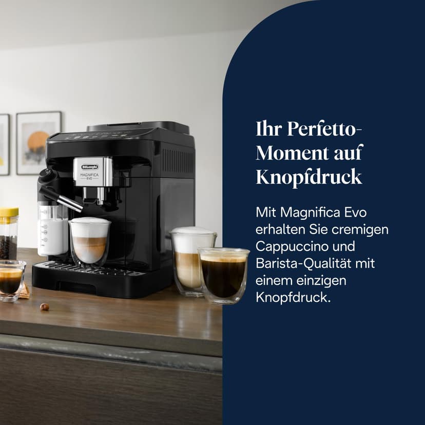De'Longhi Magnifica Evo ECAM 292.81.B coffee machine with LatteCrema milk system, 7 direct selection buttons for cappuccino, espresso and other coffee specialties, 2-cup function, black - 2