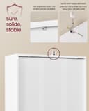 VASAGLE Bookcase, 6-Tier Tall Bookshelf, Book Shelf with Doors, Shelving Unit, 24 x 60 x 175 cm, for Living Room, Home Office, Dinning Room, Cloud White LBC402W01 - 4