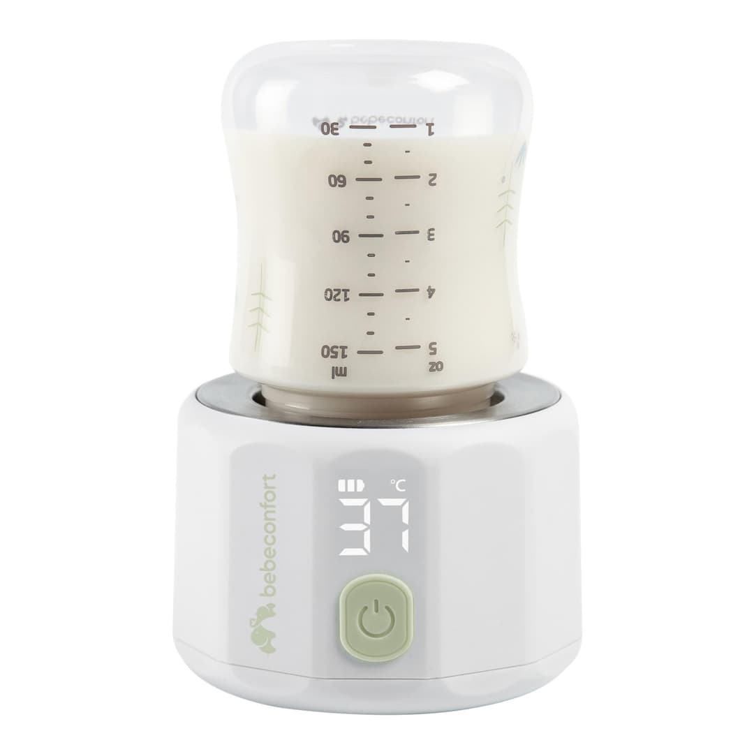Bebeconfort Pocket Digital Bottle Warmer, Portable Baby Bottle Warmer, Compact (L6.5 x W6.5 x H8cm), Lightweight (280g), Digital Display, Long-Lasting Battery, Temperature Regulation