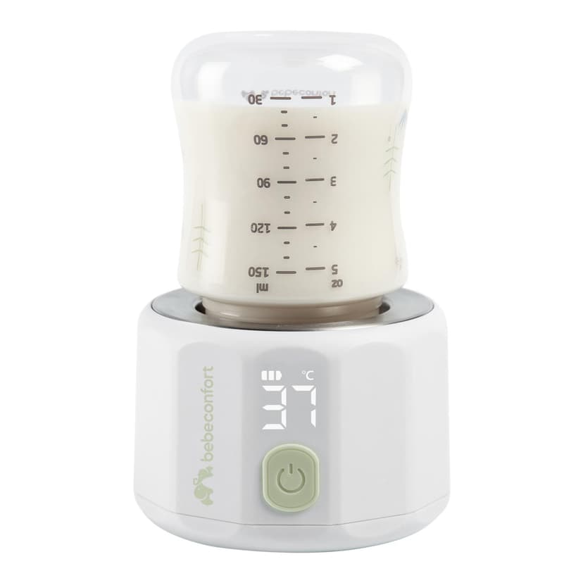 Bebeconfort Chauffe-biberon digital nomade, Chauffe-biberon portable pour bébé, Compact L6,5 x l6,5 x h8 cm, Poids léger (280 g), Écran digital, Batterie durable, Contrôle de la température - 1
