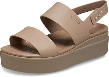 Crocs Femme Brooklyn Low Wedge Sandales, Latte/Mushroom, …