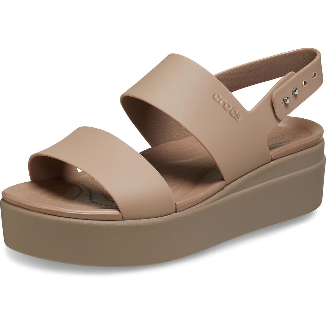Crocs Femme Brooklyn Low Wedge Sandales, Latte/Mushroom, …