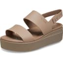 Crocs Femme Brooklyn Low Wedge Sandales, Latte/Mushroom, 38/39 EU - 1