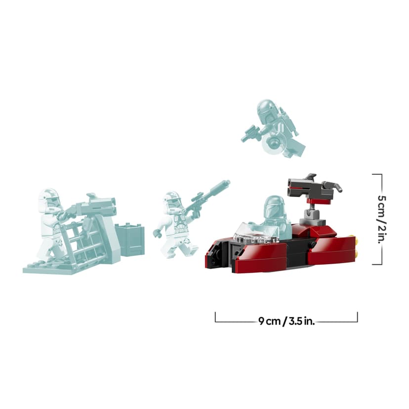 LEGO Star Wars 75449 Pack de Combat Le Siège de Mandalore - Jouet d'action avec Minifigurines de 2 Mandaloriens & 2 Clone Troopers - Speeder & Pistolets Blasters - Cadeau pour Garçon dès 6 Ans & Fans - 8