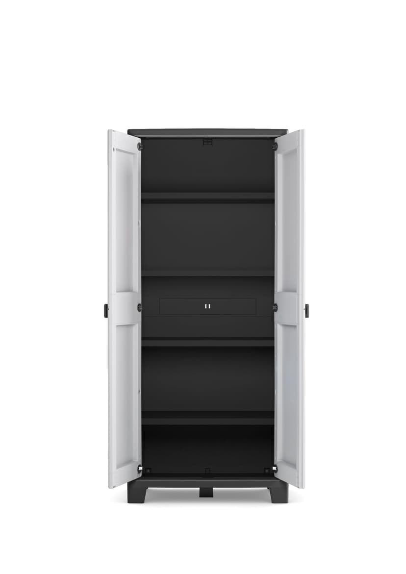 Keter Titan High Indoor Garage Utility Multi purpose Cabinet - Black-Grey - 3