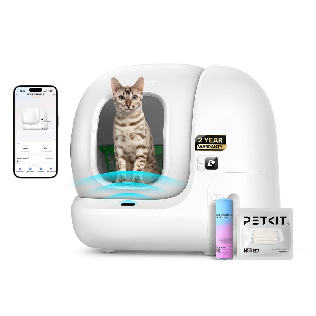 PETKIT Pura Max 2 Litiere Chat Autonettoyante, Bac à Litière Autonettoyante Amélioré, Anti-fuites/Anti-pincement/xSecure/Contrôle APP/pour Plusieurs Chats(Pas de Déodorant en Spray ou en Tampon)