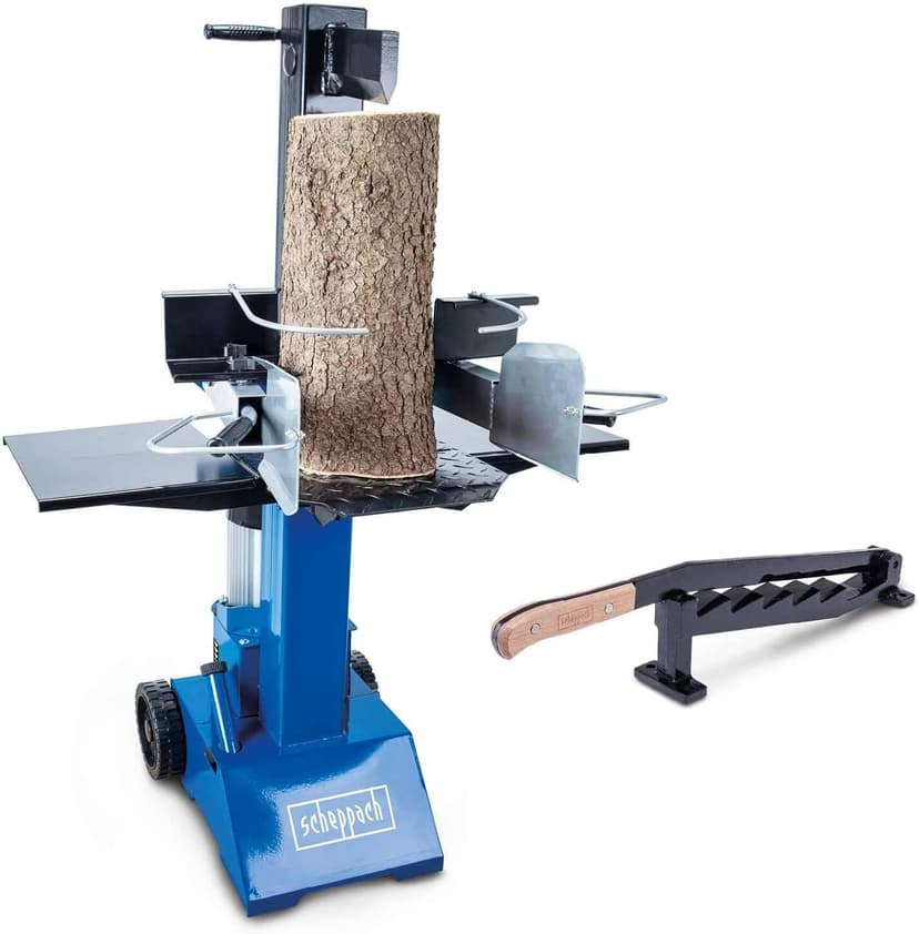 Scheppach HL810 Vertical Log Splitter + Kindling Splitter Set| 8 Tonne Hydraulic Force | 3000W | Cast Iron Splitter | Safe & Portable Firewood Cutter - 1