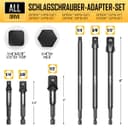 6 Piece Impact Socket Adapter Set, 3" & 6" Hex Extension, 1/4", 3/8", 1/2" Drive, for Power Drill and High Torque Impact Wrench - 2
