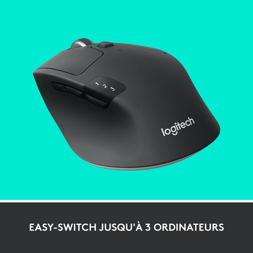 Logitech M720 Triathlon, Souris sans Fil, Multi-Dispositifs, Bluetooth et 2,4 GHz avec Récepteur USB Unifying, 1000 PPP, 8 Boutons, Batterie Longue Durée 24 Mois, Portable/PC/Mac/iPad OS - Noir - 9