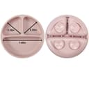 PandaEar 2 Pack Silicone Baby Suction Plates with 2 Spoons 2 Forks for Weaning Girls, Sectioned Divided Baby Weaning Plates, Toddler Dinner Plates Set for Toddlers Kids Childrens, BPA-Free, Pink - 3