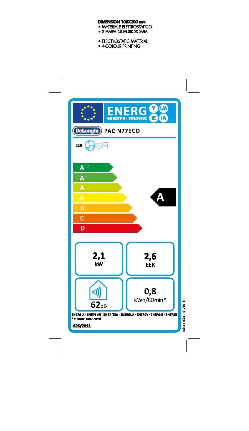 DELONGHI Pinguino PAC EX130 CST Climatiseur mobile WiFi avec fonction de déshumidification, version Pro jusqu'à 120 m³ Blanc - 9