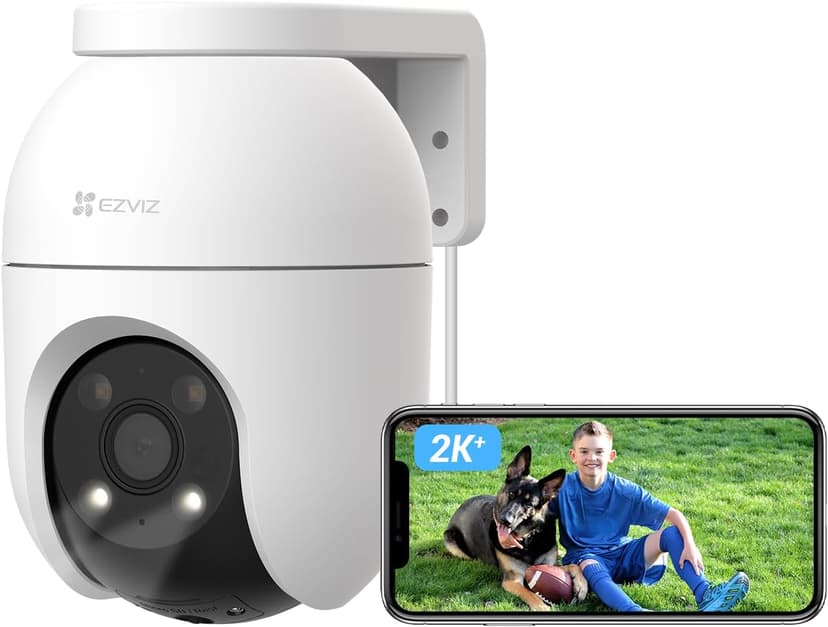 EZVIZ C8c 4MP Caméra Surveillance WiFi Extérieure à 360° avec Suivi Auto-Zoom, Détection de Forme Humaine/Véhicule, Vision Nocturne en Couleur, Audio Bidirectionnel, IP65 Etanche, Défense Active - 1
