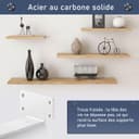 MLOQI Lot de 6 Equerre Etagere Murale, équerre Industrielle,Equerre Charge Lourde,5 mm D'épaisseur, Support Invisible étagère Murale avec Vis (Blanc 20 cm) - 3